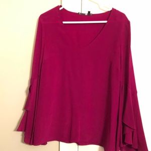 Slip on blouse in satin